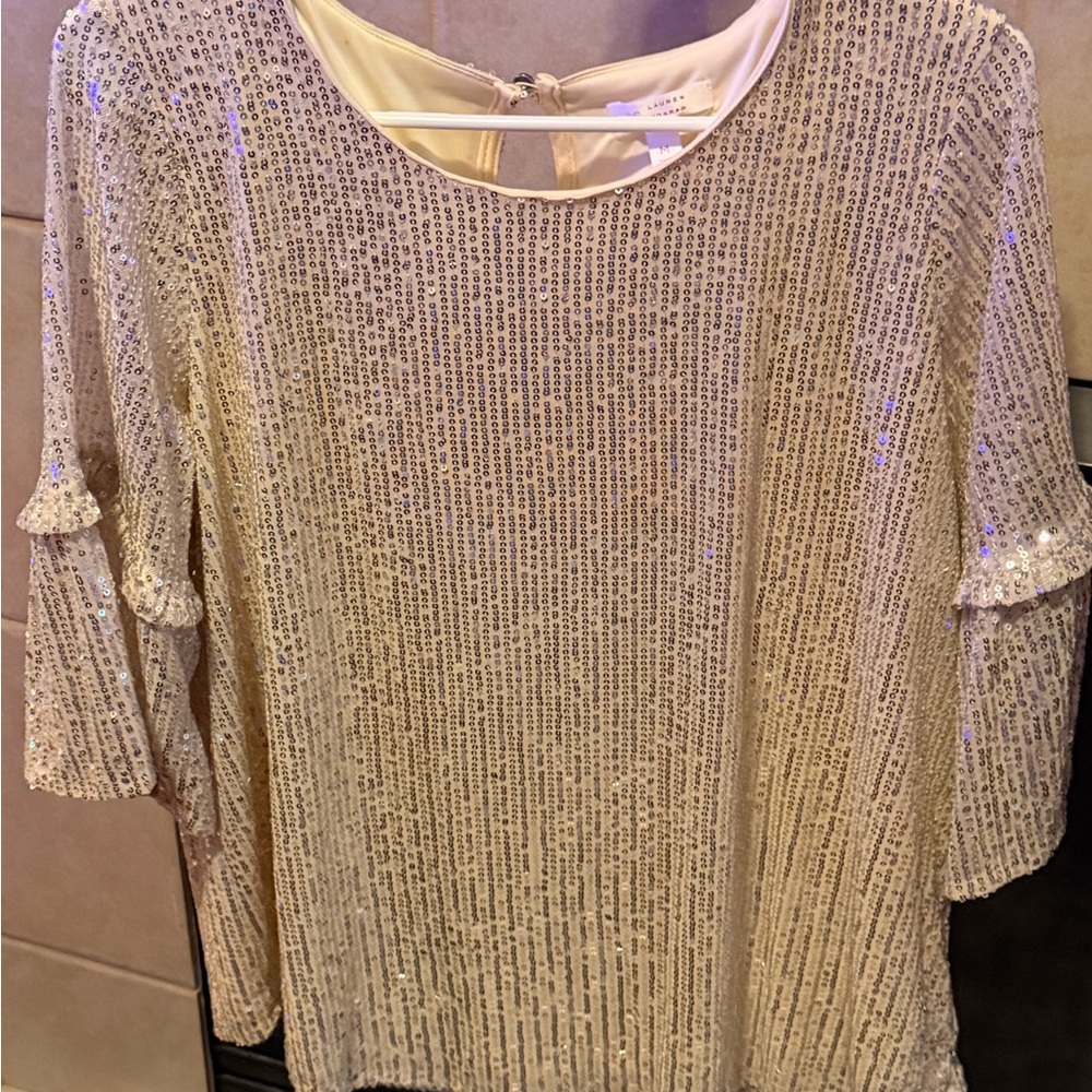LC Lauren Conrad Gold Sequin Blouse
